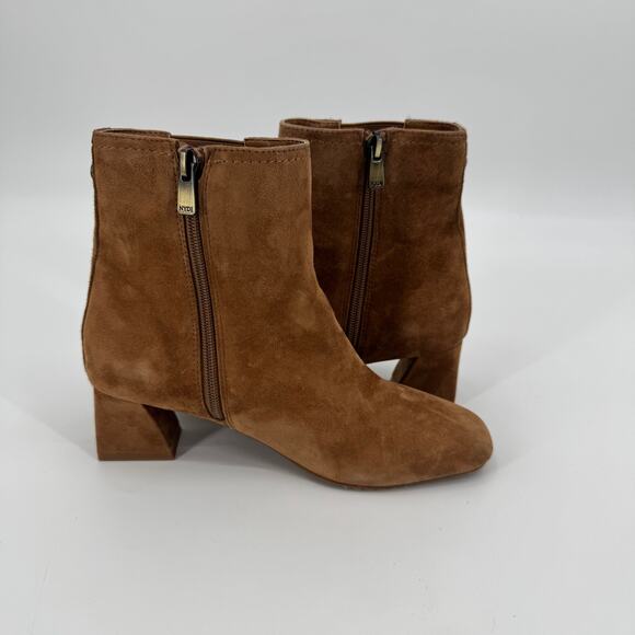 NYDJ Women's Brown Suede Leather Scooter Chelsea Boots Square Toe Size 6 - Picture 5 of 12